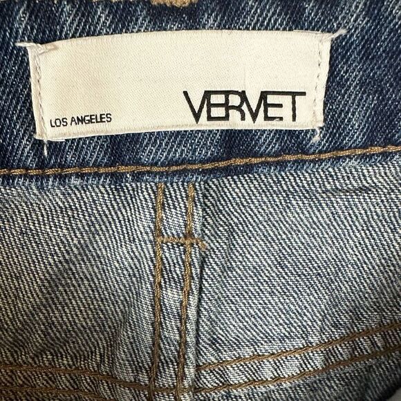 Vervet by Flying Monkey Denim Claudia Skirt Distressed Raw Hem Mini Blue  S - Picture 4 of 10